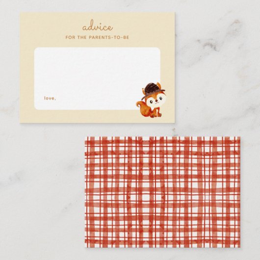Herfst Picknick Fox Baby shower Ouderschap Advies Notitiekaartje (Voorkant / Achterkant)