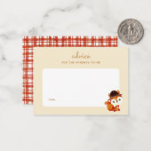 Herfst Picknick Fox Baby shower Ouderschap Advies Notitiekaartje (Voorkant / Achterkant in situ)