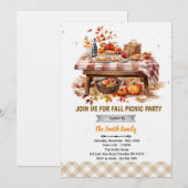 Herfst picknickfeest uitnodiging (Voorkant / Achterkant)