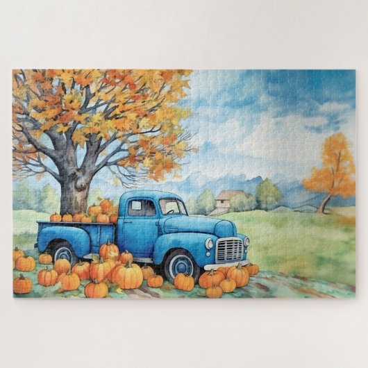 Herfst Pickup en Pompoenen 20x30 Legpuzzel (Horizontaal)