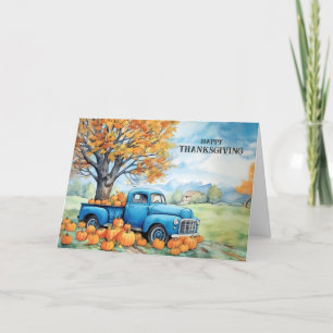 Herfst  Pickup en pompoenen Thanksgiving Feestdagen Kaart