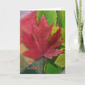 Herfst Picnic Uitnodiging, Red Maple Leaf (Voorkant)