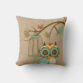 Herfst Pillow met sleepnetten en vogelkooien Kussen