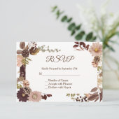 Herfst Pine Cone Wedding RSVP Kaart - Horizontaal (Staand voorkant)