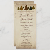Herfst Pine Trees herfst Wedding Programs Programmakaart (Voorkant / Achterkant)