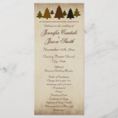 Herfst Pine Trees herfst Wedding Programs Programmakaart (Voorkant)