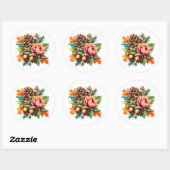 Herfst Pinecone Ronde Sticker (Vel)