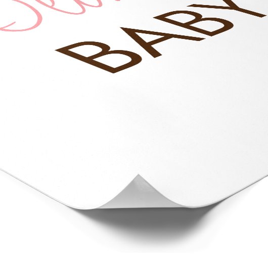 Herfst Pink Floral Pumpkin Truck Baby shower Welko Poster (Hoek)