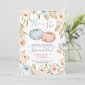 Herfst Pink Peach of Blue Gender Reopenbaart uitno Kaart (Staand voorkant)