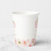 Herfst Pink Pumpkin Baby shower Party Papieren Bekers (Links)