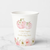 Herfst Pink Pumpkin Baby shower Party Papieren Bekers (Voorkant)