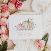 Herfst Pink Pumpkin Girl Baby shower Hartelijk dan Bedankkaart