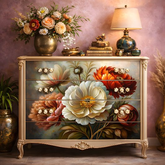 Herfst Pioenrozen Decoupage Tissuepapier