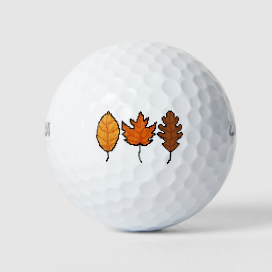 Herfst Pixel Bladeren Golfballen (Voorkant)