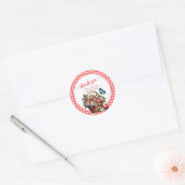 Herfst plaid Apple thema Baby shower bedankt Ronde Sticker (Envelop)