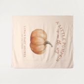 Herfst Plaid Een beetje pompoen Baby shower achter Wandkleed (Voorkant (horizontaal))