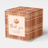 Herfst Plaid een beetje pompoen Baby shower Bedankdoosjes (Voorkant Zijde)