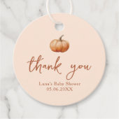 Herfst Plaid een beetje pompoen Baby shower Bedankjes Labels (Voorkant)