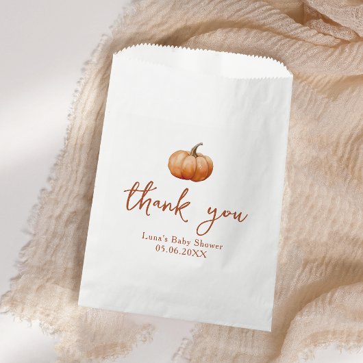 Herfst Plaid een beetje pompoen Baby shower Bedankzakje