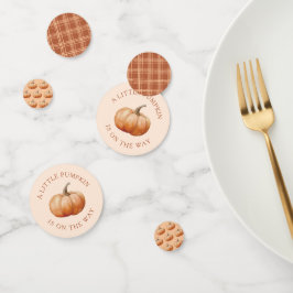 Herfst Plaid een beetje pompoen Baby shower Confetti