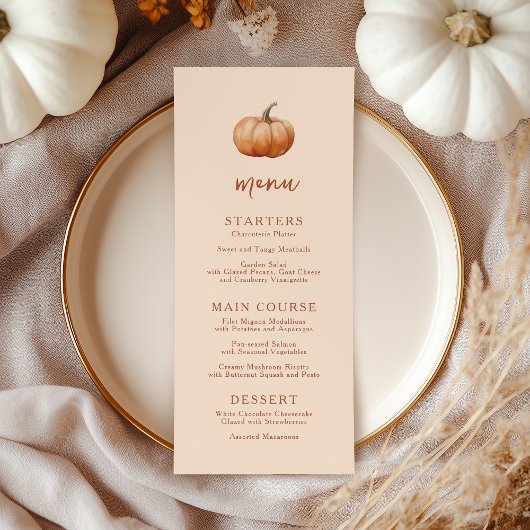 Herfst Plaid een beetje pompoen Baby shower Menu