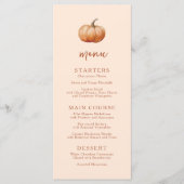 Herfst Plaid een beetje pompoen Baby shower Menu (Voorkant)