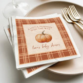 Herfst Plaid een beetje pompoen Baby shower servet