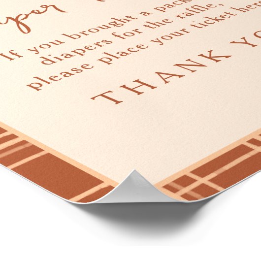 Herfst Plaid Een Kleine Pompoen Baby Luier Raffle Poster (Hoek)