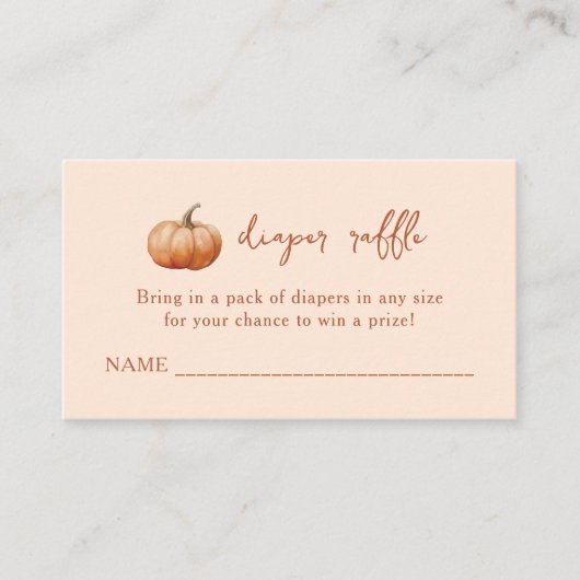 Herfst Plaid Een Kleine Pompoen Luier Raffle Informatiekaartje (Voorkant)