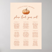 Herfst Plaid Een Kleine Pompoen Zitkaart Poster (Voorkant)