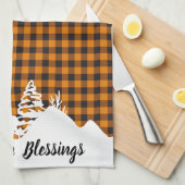 Herfst plaid en bergen theedoek (Quarter Fold)