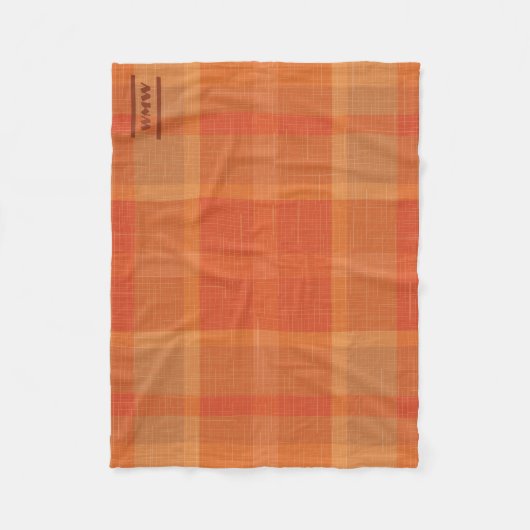 Herfst Plaid Fleece Deken met Klein Monogram (Voorkant)