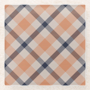 Herfst plaid geruite herfst Thanksgiving Glazen Onderzetter