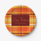 Herfst Plaid Home Decor Herfst Seizoen Thanksgivin Papieren Bordje (Voorkant)