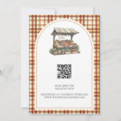 Herfst Plaid Net Van De Markt Bruidsuitnodiging Kaart (Achterkant)