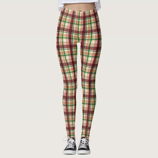 Herfst Plaid Patroon Leggings (Voorkant)