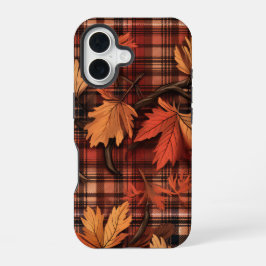  HERFST PLAID PATTERN & HERFSTBLADEREN iPhone 16 HOESJE
