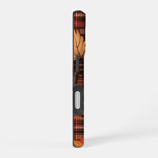  HERFST PLAID PATTERN & HERFSTBLADEREN iPhone 16 HOESJE (Rechterkant)