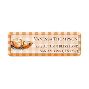 Herfst Plaid Pompoen Kruiden Latte Taart Retouradr Etiket