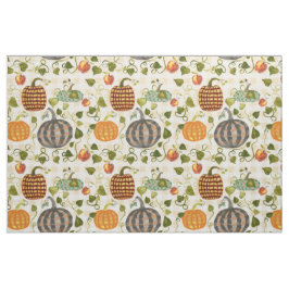 Herfst Plaid Pompoenen Appels Op Gouden Gingham Stof