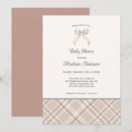 Herfst Plaid Ribbon neutraal gender baby shower Kaart