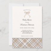 Herfst Plaid Ribbon neutraal gender baby shower Kaart (Voorkant)