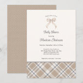 Herfst Plaid Ribbon neutraal gender baby shower Kaart (Voorkant / Achterkant)