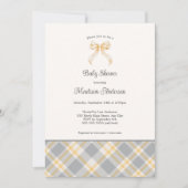 Herfst Plaid Ribbon neutraal gender baby shower Kaart (Voorkant)