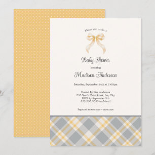 Herfst Plaid Ribbon neutraal gender baby shower Kaart