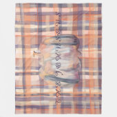 Herfst plaid script pompoen beige sinaasappel prui fleece deken (Voorkant)
