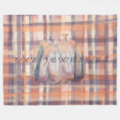 Herfst plaid script pompoen beige sinaasappel prui fleece deken (Voorkant (Horizontaal))