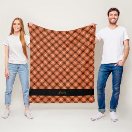 Herfst Plaid Sinaasappel gepersonaliseerde naam Fleece Deken