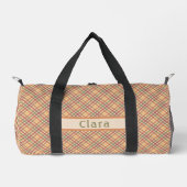 Herfst Plaid Tan Duffel Bag Plunjezak (Voorkant)