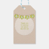 Herfst Plaid Teddy Bear Pompoen Bladeren Sage Cadeaulabel (Achterkant)